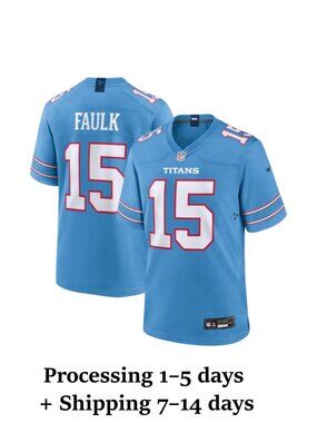 Mens Youths Select Keldric Faulk Light Blue Jersey Stitched Vapor